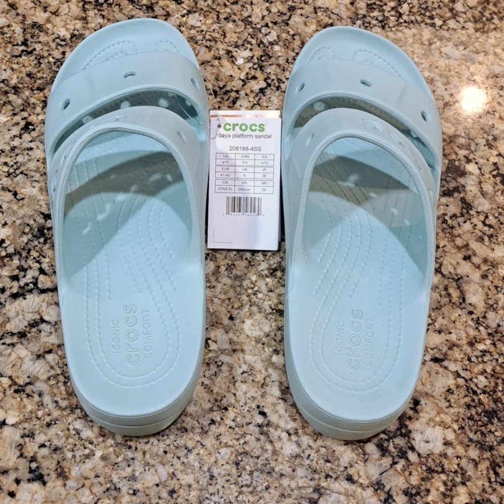 Women's Iconic Double Band Crocs Sandals Mint Green
